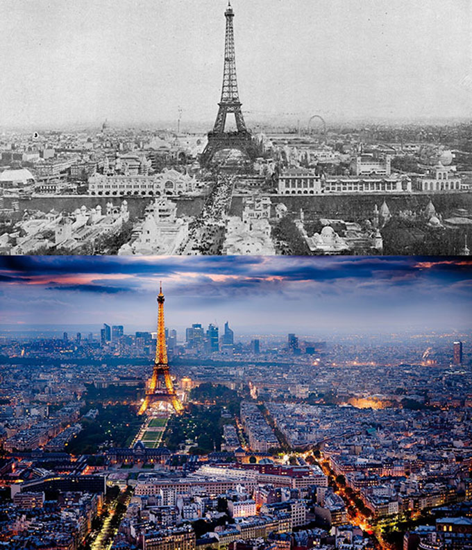 20 обзорных фотографий разных городов мира: тогда и сейчас