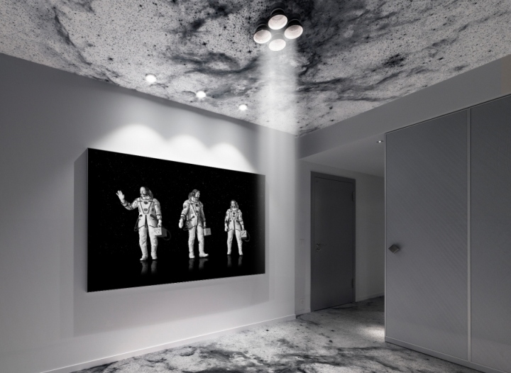 Космический дизайн интерьера номера - люкс: картина с изображением астронавтов