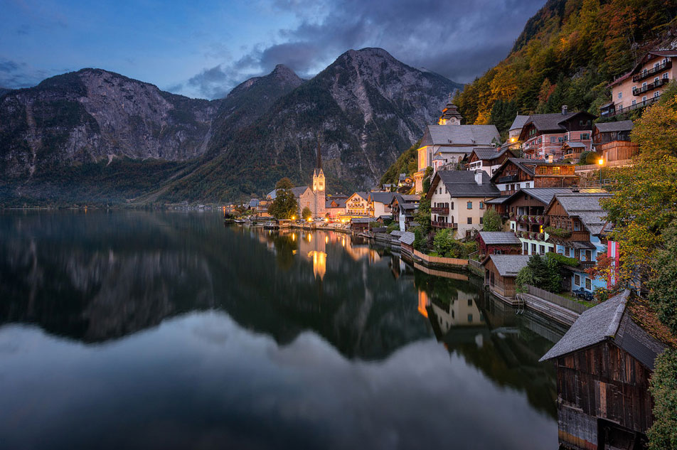Красивые маленькие деревни - Hallstatt, Австрия